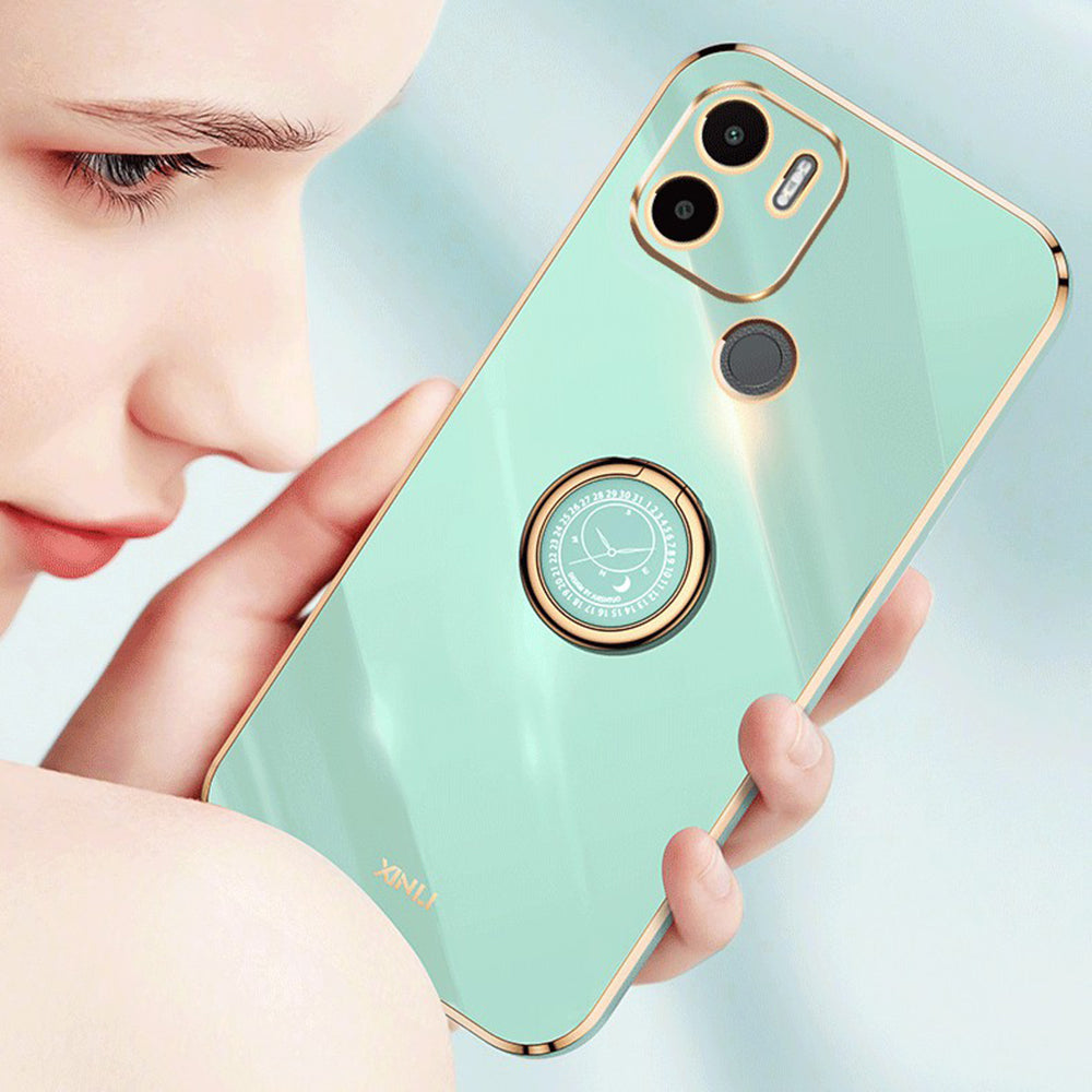 XINLI For Xiaomi Redmi A1 4G A2 4G Poco C50 4G Cell Phone Cover Ring Holder Electroplating Golden Edge Kickstand TPU Phone Case XINLI For Xiaomi Redmi A1 4G A2 4G Poco C50 4G Cell Phone Cover Ring Holder Electroplating Golden Edge Kickstand TPU Phone Case